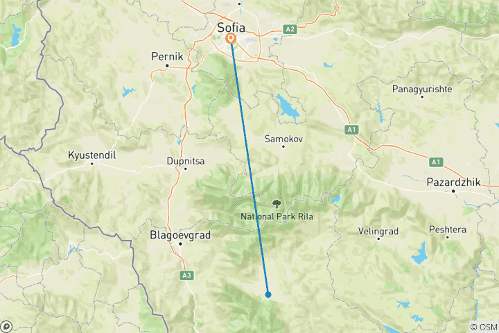 Carte du circuit Ski et après-ski en Bulgarie (3 destinations)