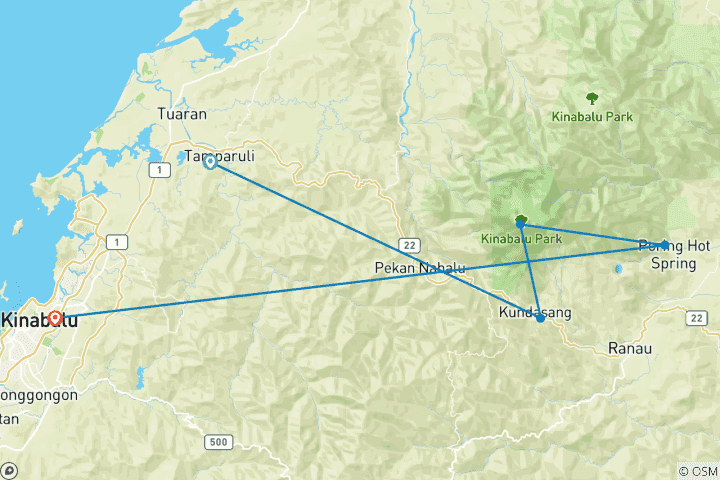 Carte du circuit Kundasang Farms & Highlands Express - 3 jours