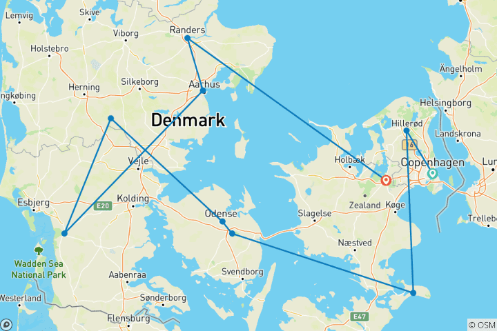 Kaart van Denemarken, een geweldige bestemming voor een avontuurlijk uitje met het hele gezin