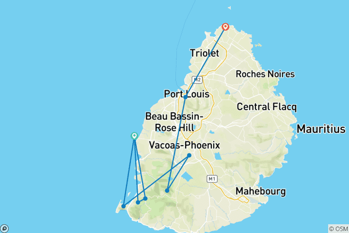 Map of Mauritius: 8 Days of Luxury and Beaches