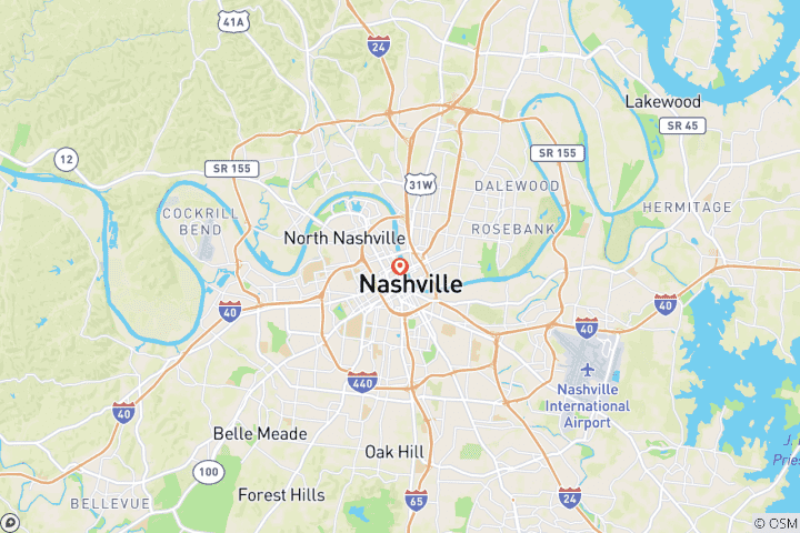 Carte du circuit Nashville : le week-end prolongé idéal – musique, histoire et charme du Sud