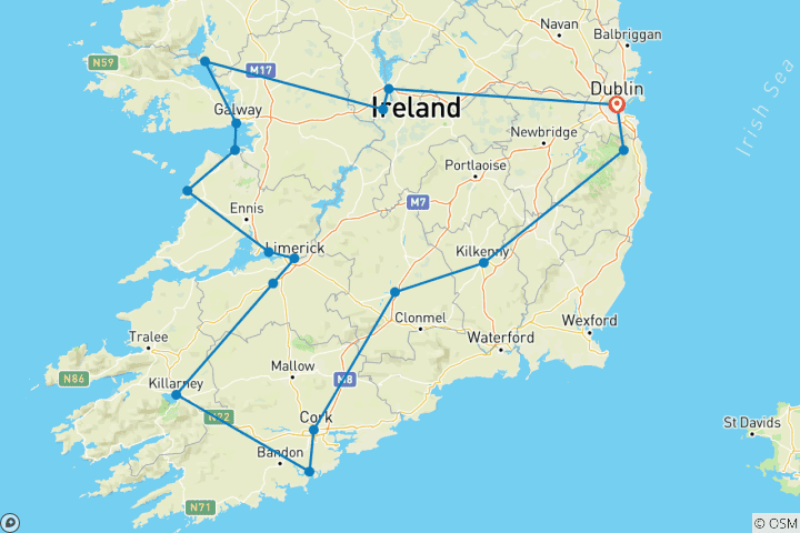 Carte du circuit Grand circuit d’Irlande