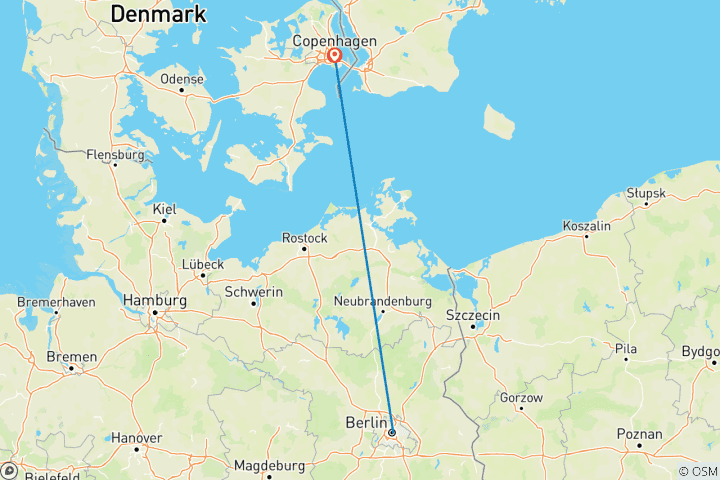 Carte du circuit Découvrez Berlin et Copenhague (2 destinations)