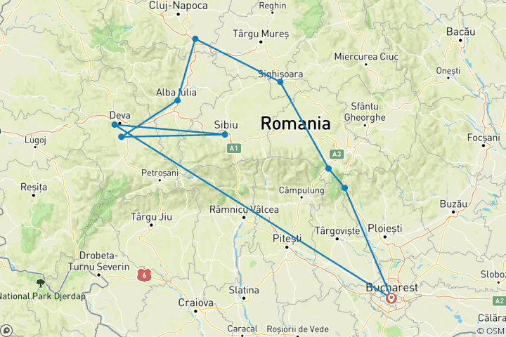 Karte von Das Herz von Rumänien