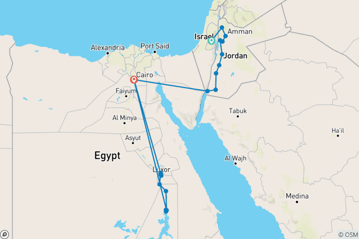 Carte du circuit Merveilles du Moyen- Orient