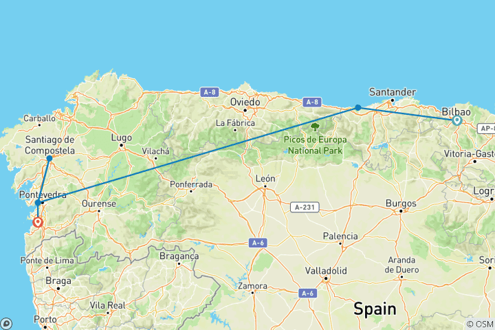 Map of The Green North of Spain - off the Beaten Track