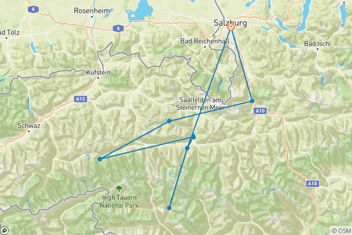 Carte du circuit Les grands noms de l'Autriche