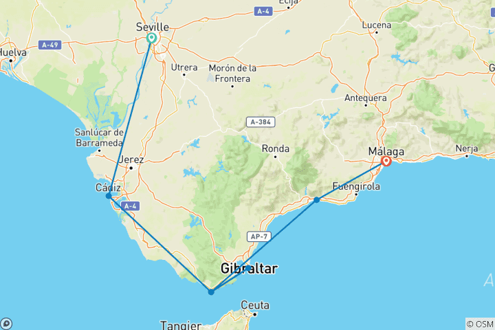 Map of Andalusia and Gibraltar for the Whole Family