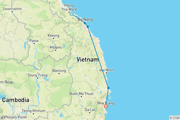Map of Tracing the Secrets of Central Vietnam