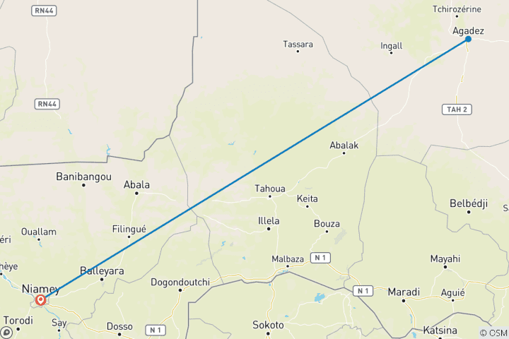 Mapa de Gira del Festival Gerewol por Níger 2027 | Experiencia cultural wodaabe y del Sáhara de 8 días