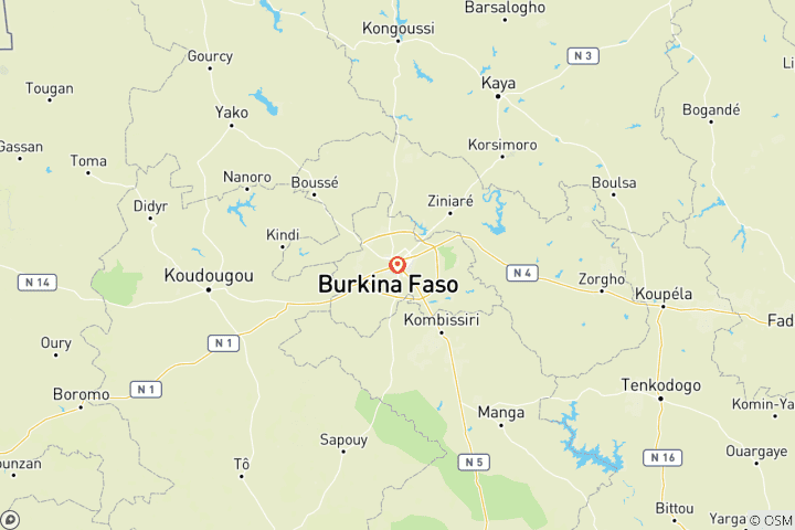 Map of FESPACO 2027 Burkina Faso Tour | 9-Day African Film Festival & Cultural Adventure