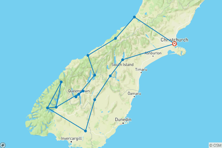 Carte du circuit Pleins feux sur le Sud