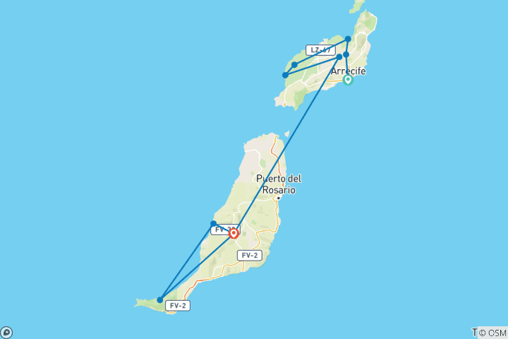 Map of Lanzarote to Fuerteventura: Across Two Islands in 10 Days