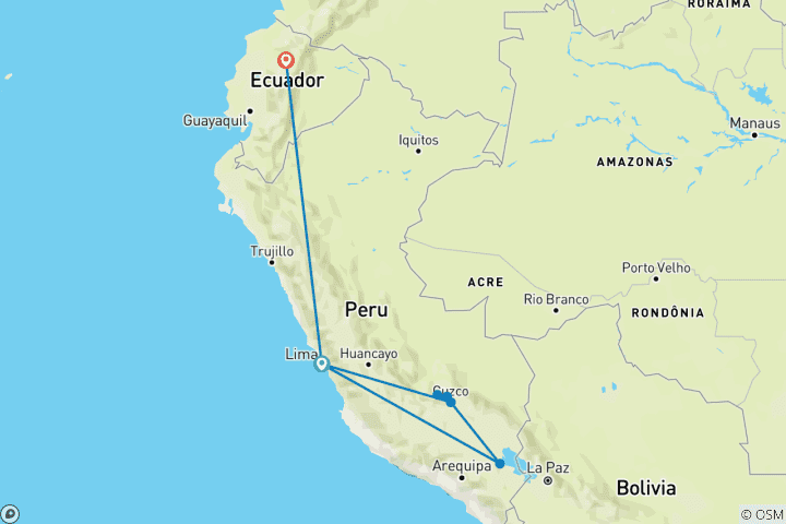 Karte von Peru & Ecuador: Das Erbe der Inka und kolonialer Glanz