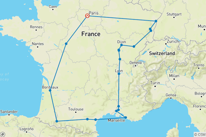 Mapa de Soñar con Francia y Alsacia
