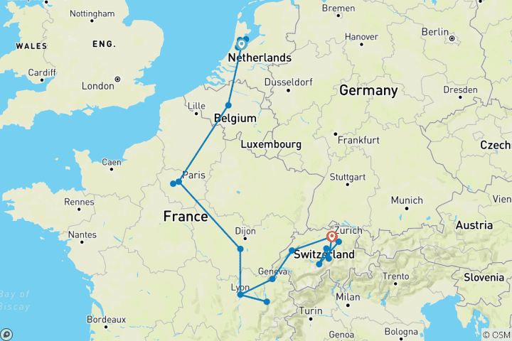 Karte von Reizvolle Städte (21 Reiseziele)