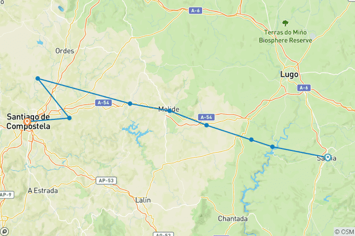 Map of Walk the Camino de Santiago (9 destinations)