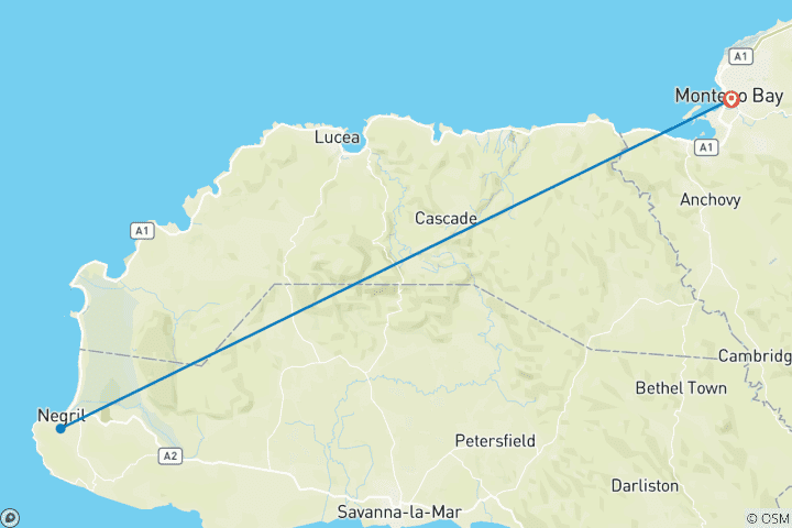 Carte du circuit Une semaine de plaisir au soleil dans la magnifique Jamaïque !