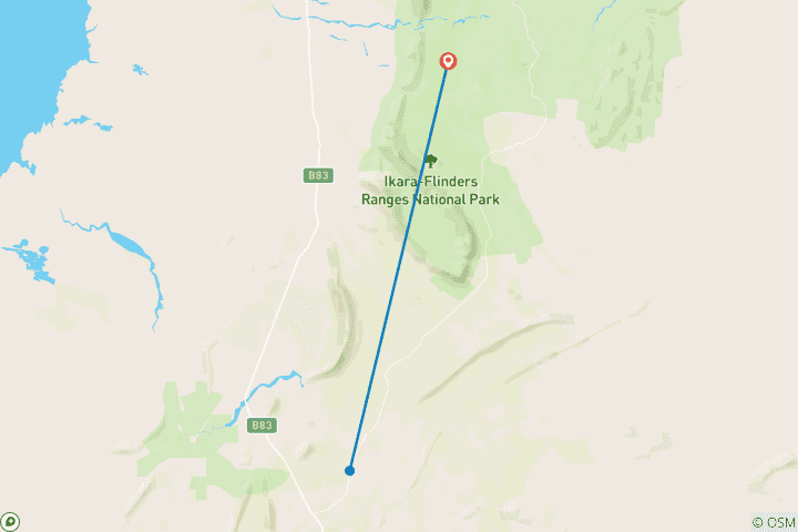 Karte von Arkaba-Wanderung in den Flinders Ranges