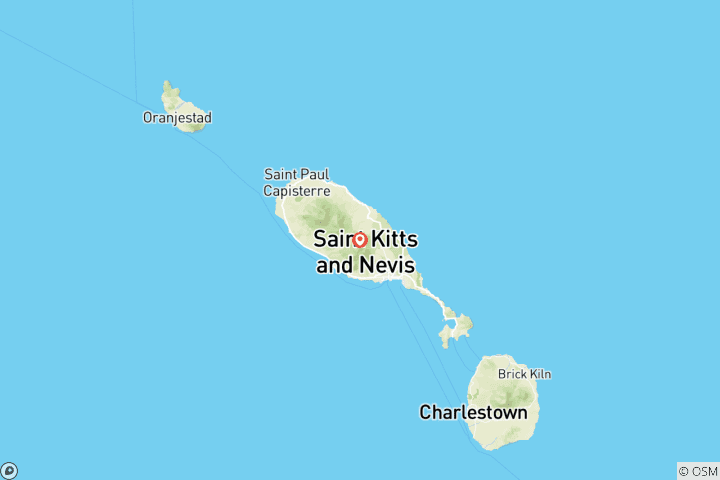 Map of Saint Kitts & Nevis Escape - 3 Days / 2 Nights