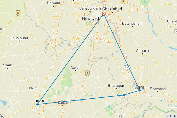 Carte du circuit Circuit « Tout compris » du Triangle d'Or : 5 jours, en groupe ou en privé