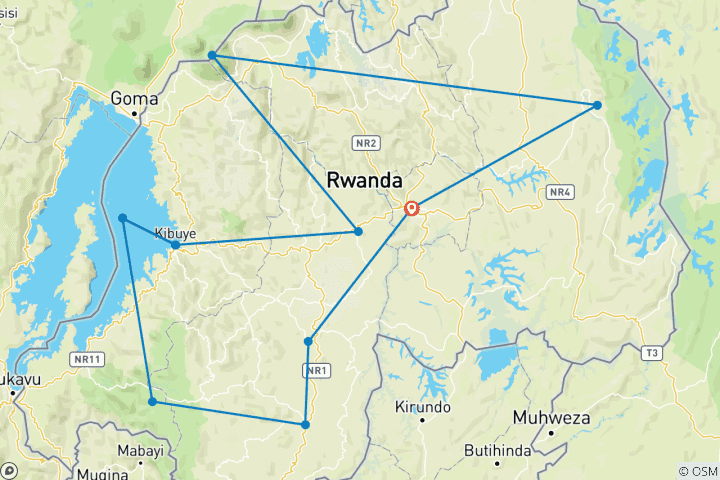 Carte du circuit Cycle Rwanda