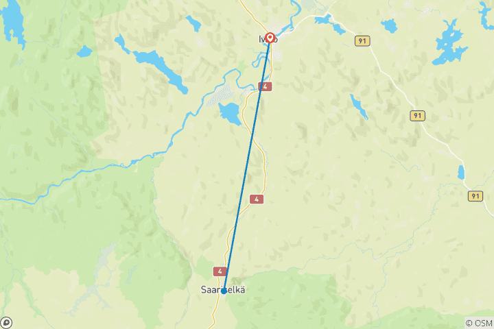 Map of 4 Nights: Northern Lights Tour (Light)