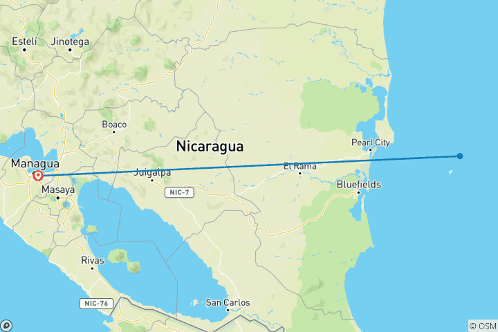 Map of 4 days Relax in the Caribbean: Nicaragua Tropical - hosted by Eduardo