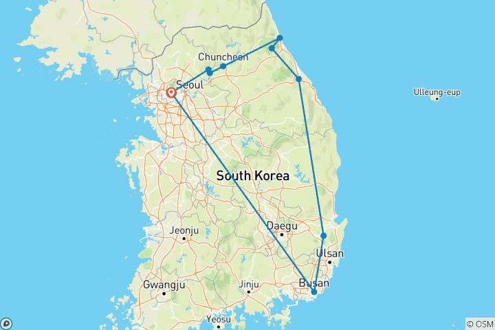 Carte du circuit Cycle Corée du Sud
