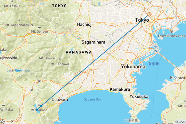 Mapa de Tokio: recorrido guiado de 7 días con el monte Fuji y Hakone