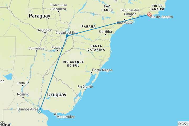 Mapa de Circuito clásico por Sudamérica