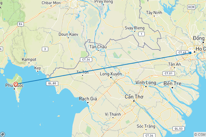 Karte von Pedale & Wasserwege: 5-tägige kulturelle Radtour durch das Mekong-Delta