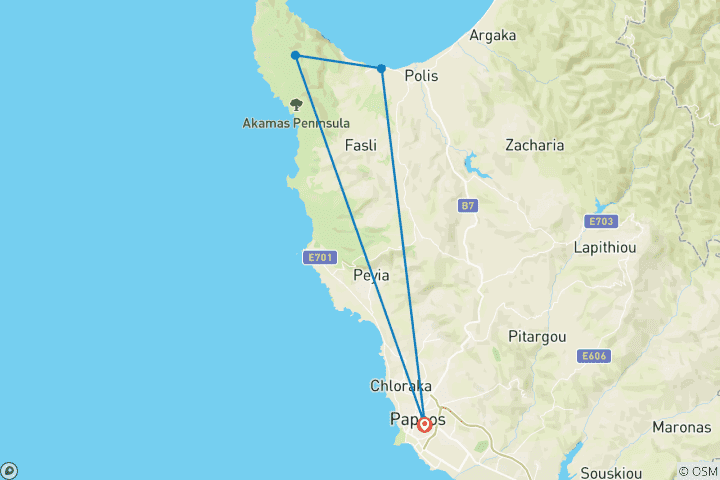 Map of Paphos: Beaches with a Touch of Mythology