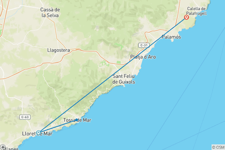 Carte du circuit Le trésor tropical de l'Espagne : Lloret de Mar