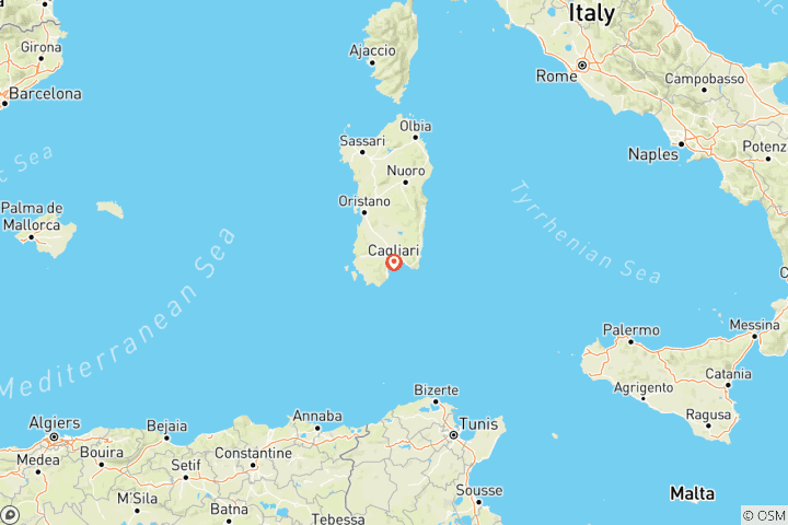 Carte du circuit Long week-end à Cagliari