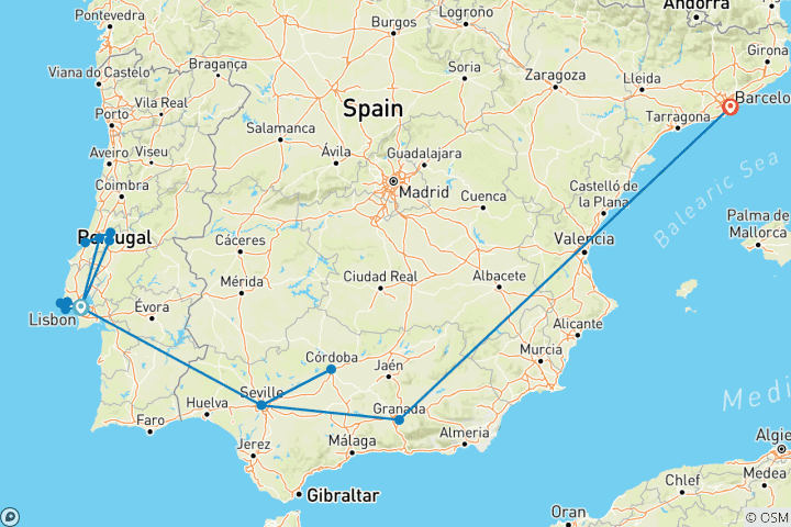 Kaart van Smaken en flamenco: een avontuur door Portugal en Spanje – gepresenteerd door Heather Douglas