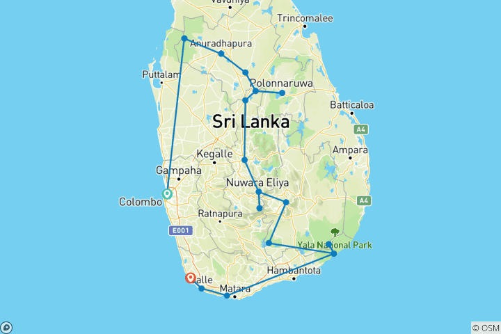Karte von Das legendäre Sri Lanka