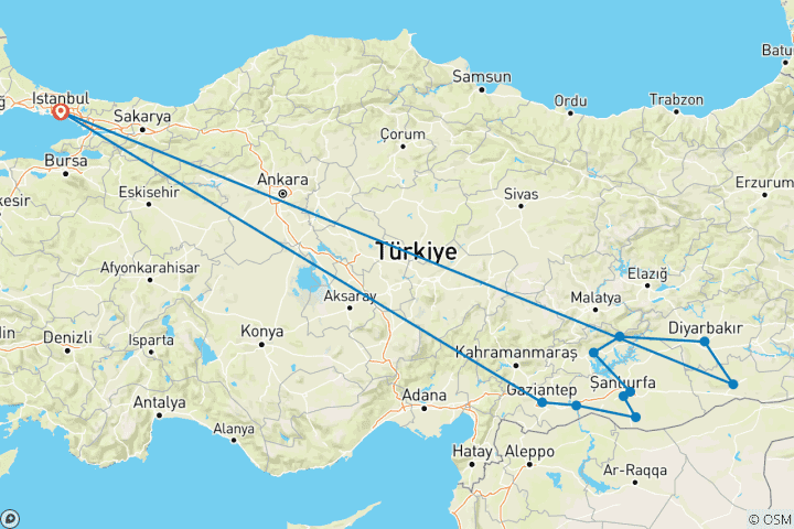 Karte von Entdeckung im Osten der Türkei