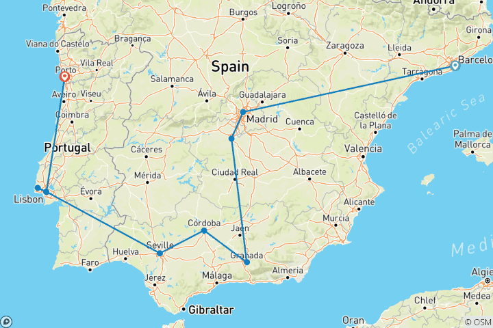 Karte von Das legendäre Spanien und Portugal