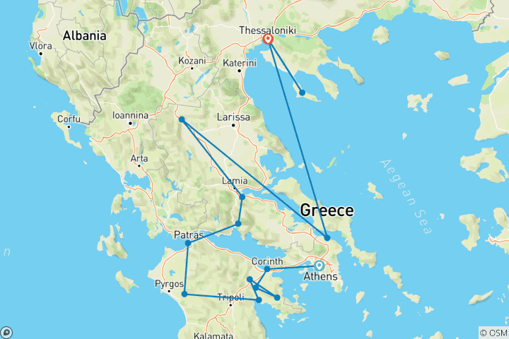 Kaart van Grand Classical Greece sluit af in Thessaloniki