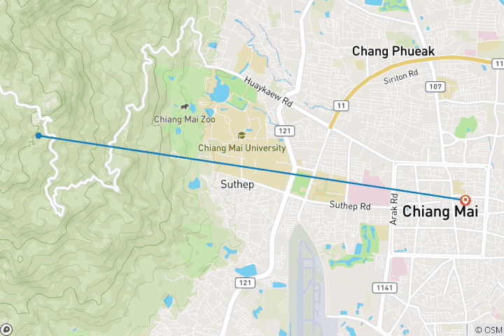 Carte du circuit Aventure en petit groupe au festival Yi Peng de Chiang Mai