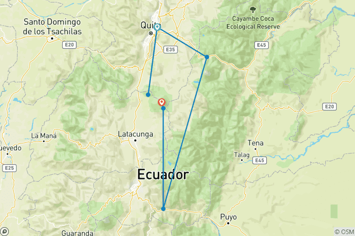 Map of One Week in Ecuador