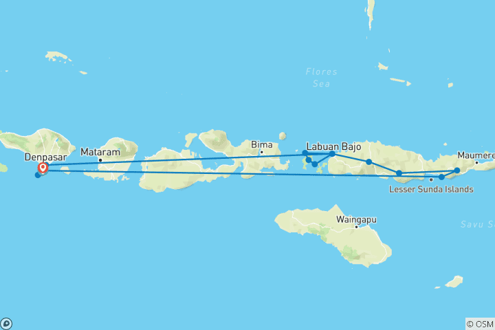 Mapa de Bali y Flores: cultura, fauna y costa