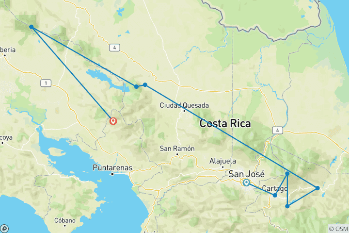 Map of Costa Rica´s Essentials