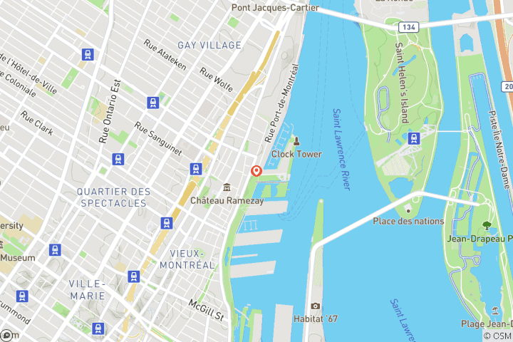 Mapa de Recorrido urbano invernal por Montreal