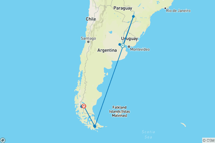 Kaart van Luxe avontuur in Argentinië