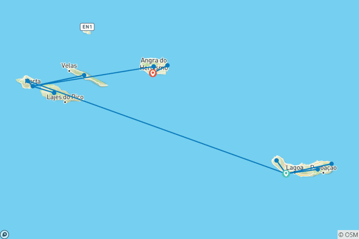 Carte du circuit Découvrez les îles des Açores