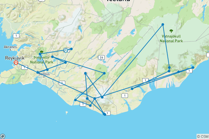 Map of Classic Highlights & Landmannalaugar
