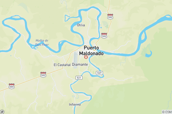 Carte du circuit Retraite de bien-être en pleine nature en Amazonie à Puerto Maldonado : 5 jours / 4 nuits