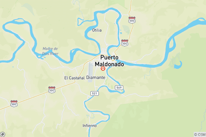 Karte von Peru: Amazon Dschungel Kurzurlaub